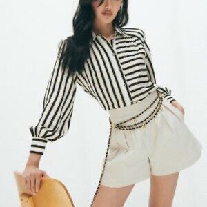 Striped Black and White Women's Top